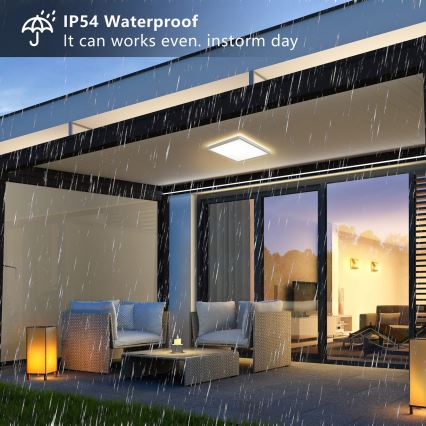 Brilagi - LED Badkamer plafondlamp ULTRA SLIM LED/24W/230V 42x42 cm wit IP54