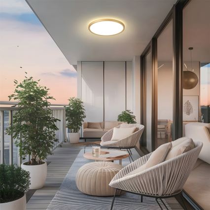 Brilagi - LED-plafondlamp voor badkamer ULTRA SLIM LED/24W/230V Ø 42 cm goudkleurig IP54