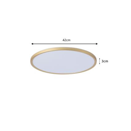 Brilagi - LED-plafondlamp voor badkamer ULTRA SLIM LED/24W/230V Ø 42 cm goudkleurig IP54