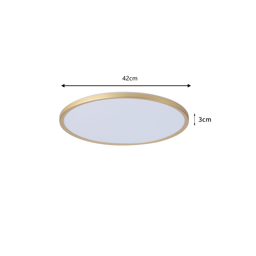Brilagi - LED-plafondlamp voor badkamer ULTRA SLIM LED/24W/230V Ø 42 cm goudkleurig IP54