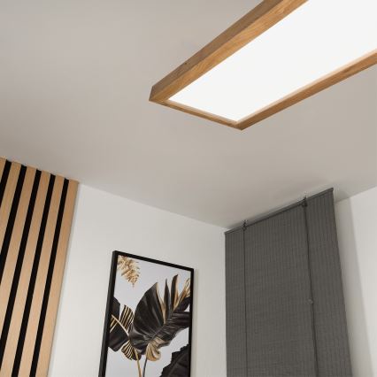 Brilagi - LED Plafondlamp WOODY FRAME LED/40W/230V 120x30 cm IP44 eiken