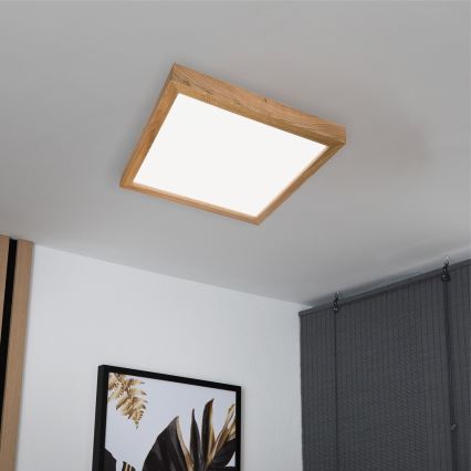 Brilagi - LED Plafondlamp WOODY FRAME LED/50W/230V 60x60 cm IP44 eiken