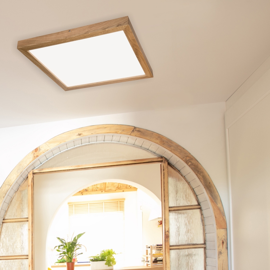 Brilagi - LED Plafondlamp WOODY FRAME LED/50W/230V 60x60 cm IP44 eiken