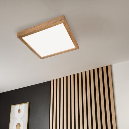 Brilagi - LED Plafondlamp WOODY FRAME LED/50W/230V 60x60 cm IP44 eiken