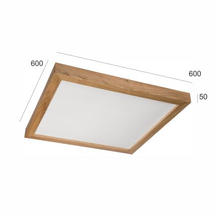 Brilagi - LED Plafondlamp WOODY FRAME LED/50W/230V 60x60 cm IP44 eiken