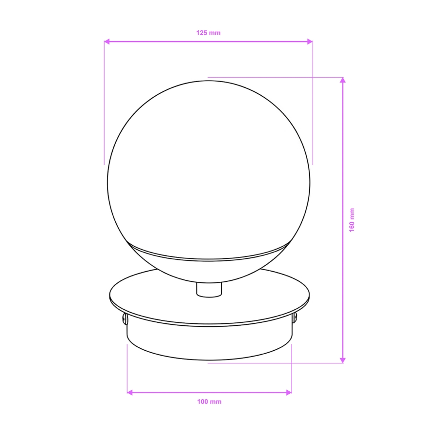 Brilagi - LED-badkamerwandlamp BALL LED/6W/230V 3000/4000/6500K IP44 zwart