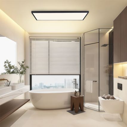 Brilagi - LED plafondlamp voor badkamer FRAME LED/96W/230V 120x60 cm 3000/4000/6000K IP44 zwart