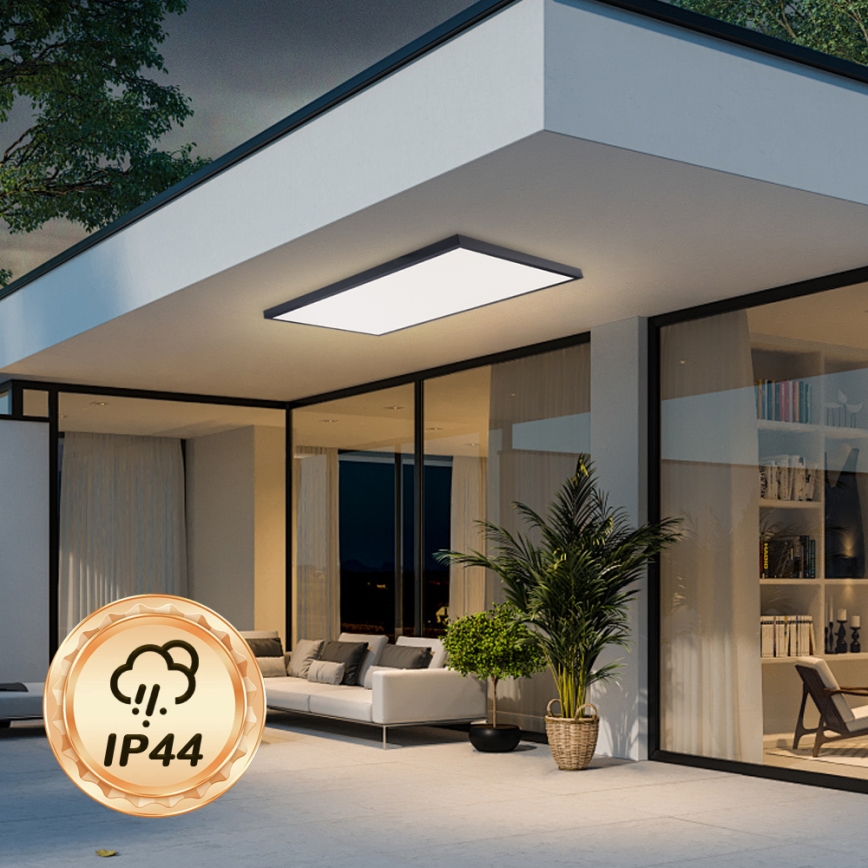 Brilagi - LED plafondlamp voor badkamer FRAME LED/96W/230V 120x60 cm 3000/4000/6000K IP44 zwart