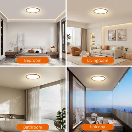 Brilagi - LED plafondlamp voor badkamer ULTRA SLIM LED/12W/230V Ø 22,5 cm roségoud IP54