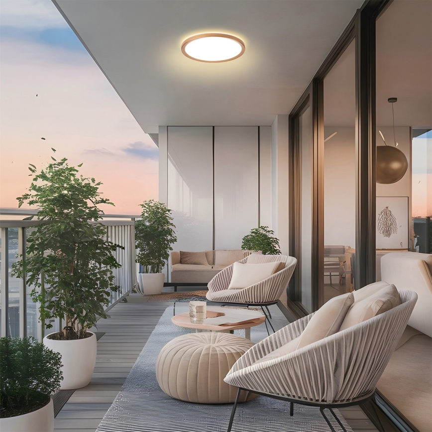 Brilagi - LED plafondlamp voor badkamer ULTRA SLIM LED/12W/230V Ø 22,5 cm roségoud IP54