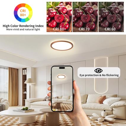 Brilagi - LED plafondlamp voor badkamer ULTRA SLIM LED/12W/230V Ø 22,5 cm roségoud IP54