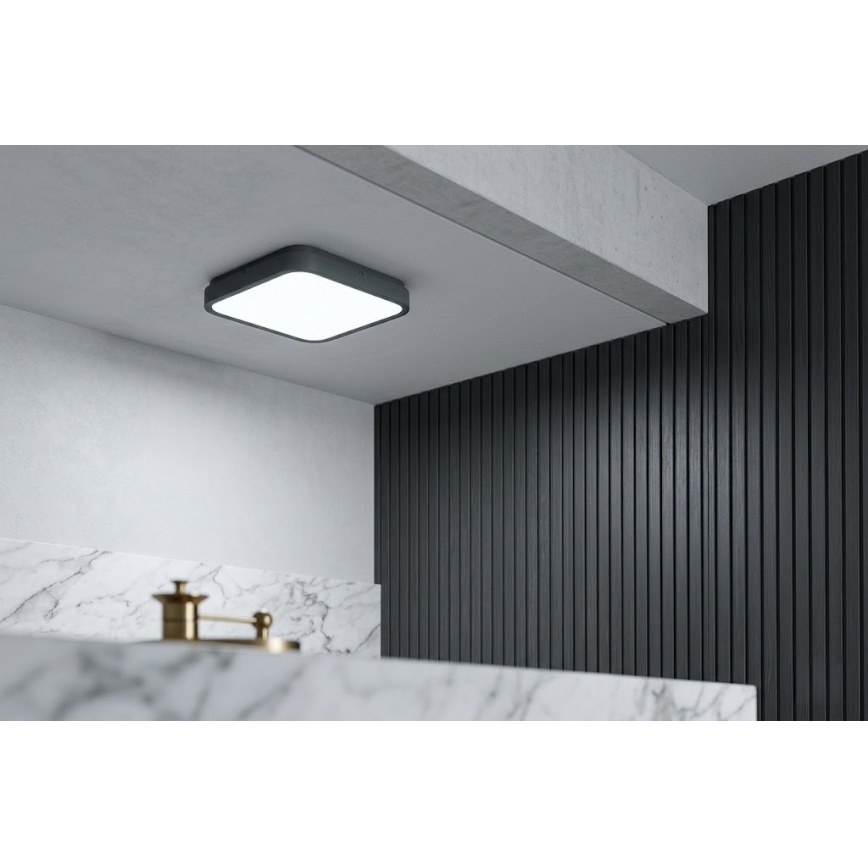 BRILAGI - ZENNA LED plafondlamp voor de badkamer LED/24W/230V 34,5x34,5 cm IP44 antraciet