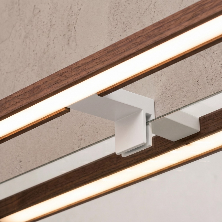 Brilagi - LED-badkamerspiegelverlichting 3-in-1 WOODY MIRROR LED/12W/230V 60 cm IP44 wit/eik kers