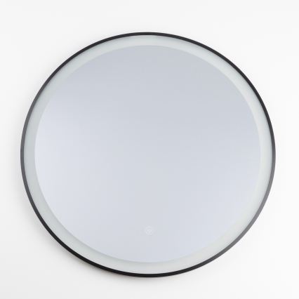 Brilagi - LED-badkamerspiegel ASTI LED/19W/230V Ø 60 cm zwart IP44 CRI 90 dimbaar + CCT