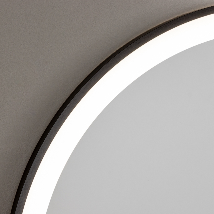 Brilagi - LED-badkamerspiegel ASTI LED/19W/230V Ø 60 cm zwart IP44 CRI 90 dimbaar + CCT
