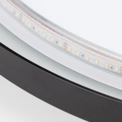 Brilagi - LED-badkamerspiegel ASTI LED/19W/230V Ø 60 cm zwart IP44 CRI 90 dimbaar + CCT