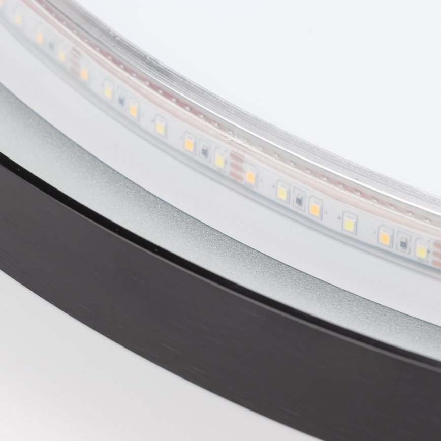 Brilagi - LED-badkamerspiegel ASTI LED/19W/230V Ø 60 cm zwart IP44 CRI 90 dimbaar + CCT