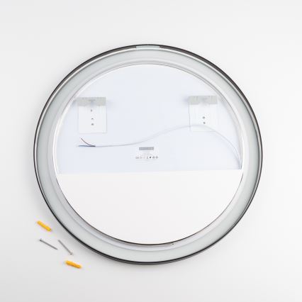 Brilagi - LED-badkamerspiegel ASTI LED/19W/230V Ø 60 cm zwart IP44 CRI 90 dimbaar + CCT