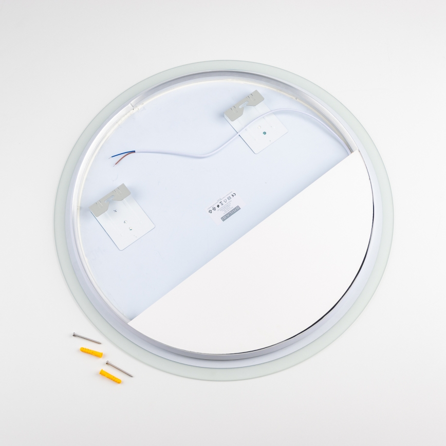 Brilagi - LED-badkamerspiegel BERNATE LED/19W/230V Ø 60 cm zilverkleurig IP44 CRI 90 dimbaar + CCT