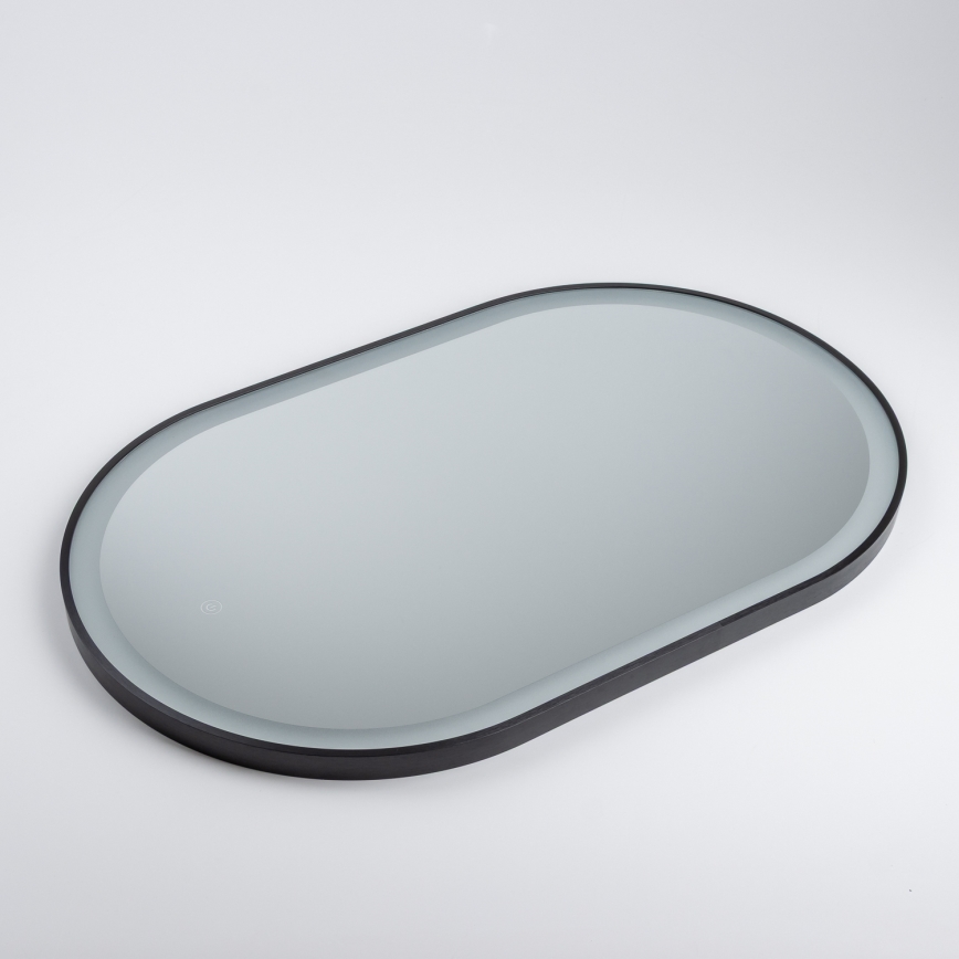 Brilagi - LED-badkamerspiegel CANZO LED/25W/230V 50x80 cm zwart IP44 CRI 90 dimbaar + CCT