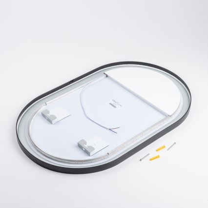 Brilagi - LED-badkamerspiegel CANZO LED/25W/230V 50x80 cm zwart IP44 CRI 90 dimbaar + CCT