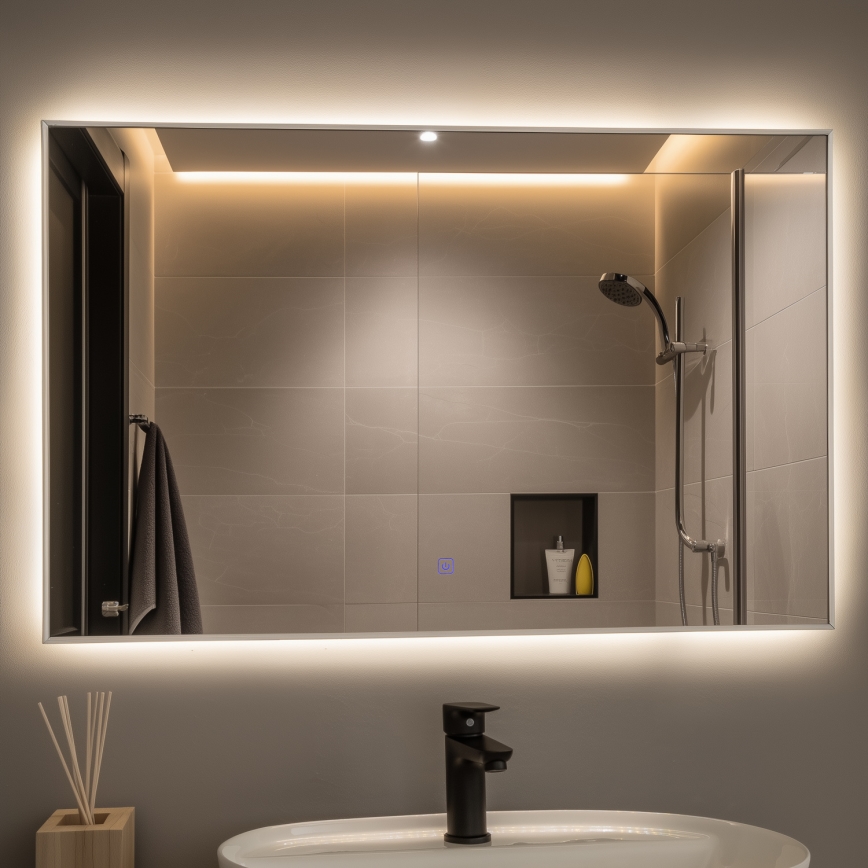 Brilagi - LED-badkamerspiegel DESIO LED/30W/230V 60x90 cm zilver IP44 CRI 90 dimbaar + CCT