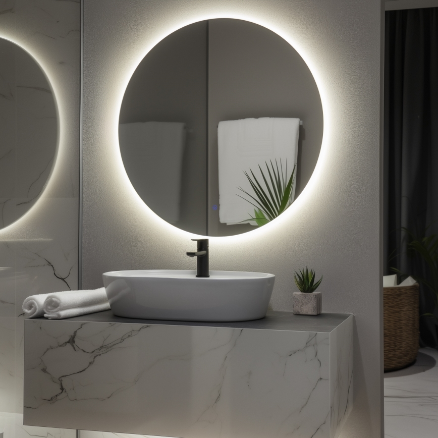 Brilagi - LED-badkamerspiegel LUNA LED/26W/230V Ø 80 cm IP44 CRI 90 dimbaar + CCT