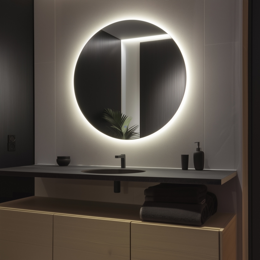 Brilagi - LED badkamerspiegel LUNA LED/32W/230V Ø 100 cm IP44 CRI 90 dimbaar +CCT