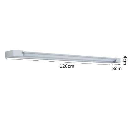 Brilagi - LED-spiegelverlichting voor badkamer AQUA LINE LED/36W/230V 120 cm IP44 mat chroom CRI 90