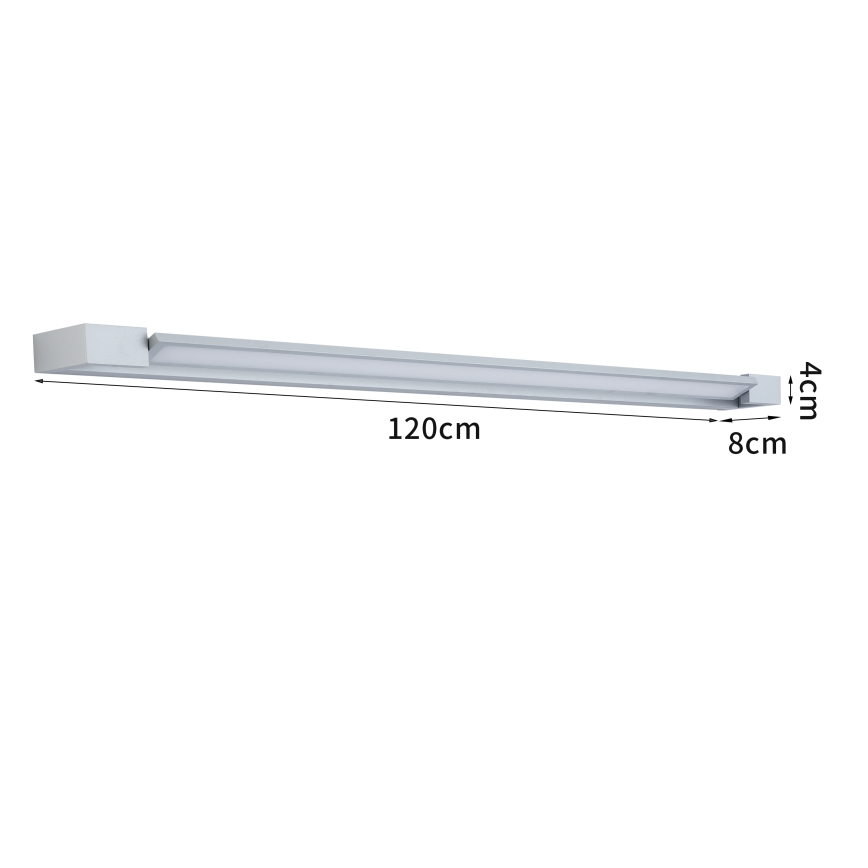 Brilagi - LED-spiegelverlichting voor badkamer AQUA LINE LED/36W/230V 120 cm IP44 mat chroom CRI 90