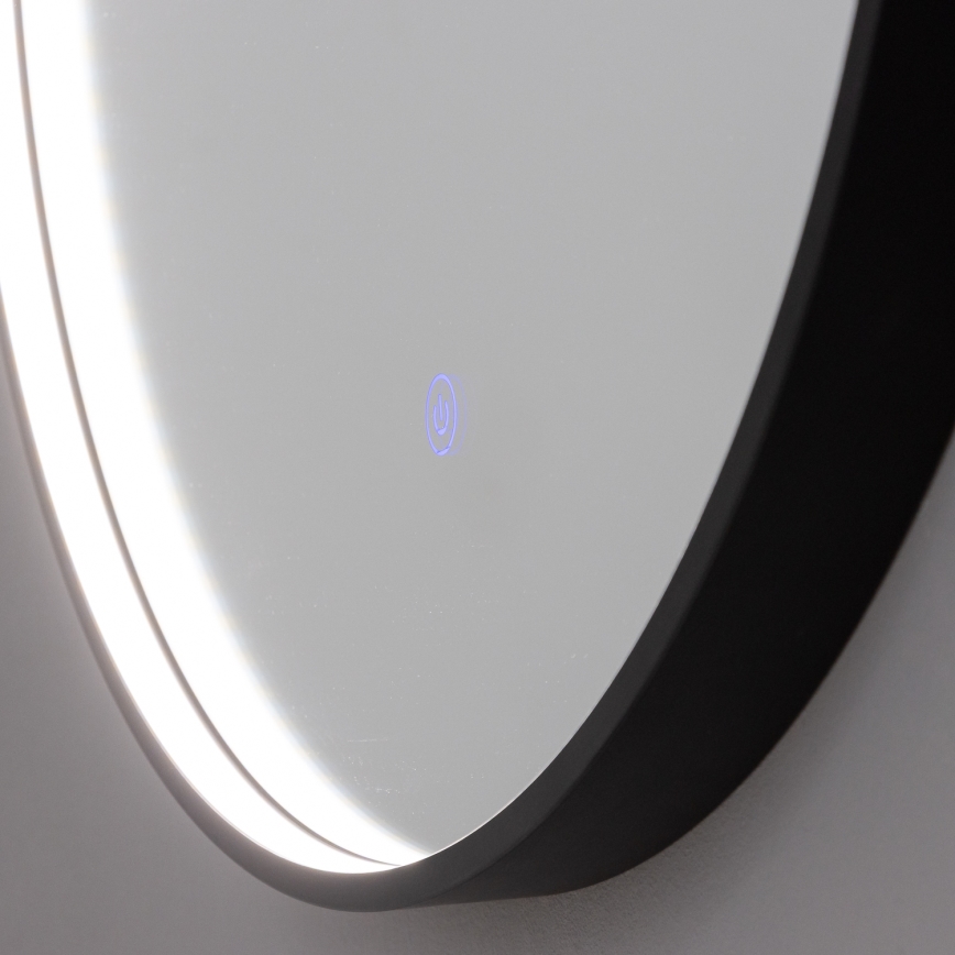 Brilagi - LED badkamerspiegel PALANZO LED/19W/230V Ø 60 cm zwart IP44 CRI 90 dimbaar + CCT