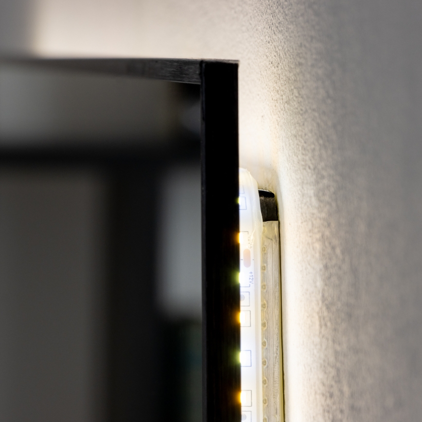 Brilagi - LED badkamerspiegel SUELLO LED/24W/230V 60x60 cm zwart IP44 CRI 90 dimbaar + CCT