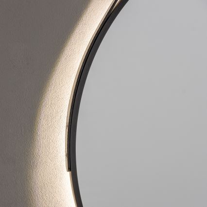 Brilagi - LED-badkamerspiegel VERESE LED/19W/230V Ø 60 cm zwart IP44 CRI 90 dimbaar + CCT