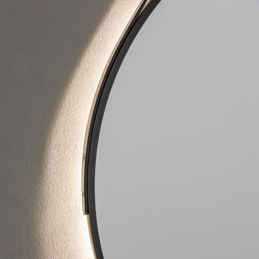 Brilagi - LED-badkamerspiegel VERESE LED/19W/230V Ø 60 cm zwart IP44 CRI 90 dimbaar + CCT