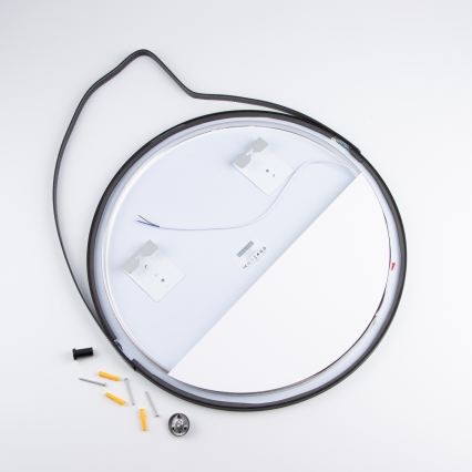 Brilagi - LED-badkamerspiegel VERESE LED/19W/230V Ø 60 cm zwart IP44 CRI 90 dimbaar + CCT