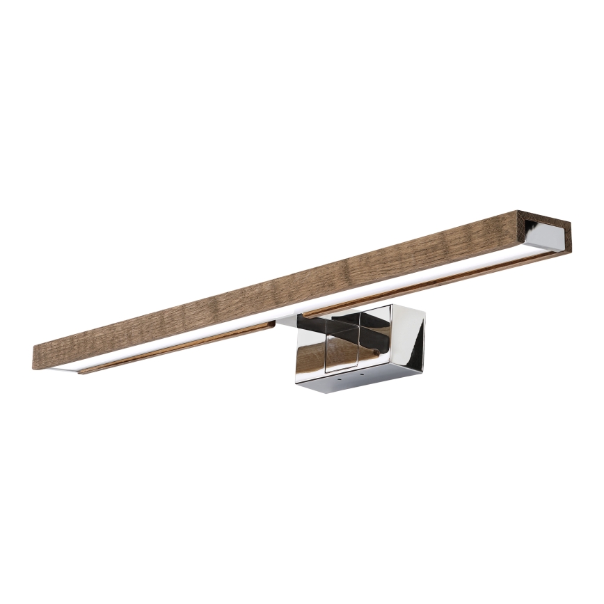 Brilagi - 3-in-1 LED-spiegelverlichting voor de badkamer WOODY MIRROR LED/12W/230V 60 cm IP44 glanzend chroom/eik walnoot