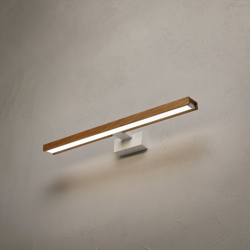Brilagi - LED-spiegelverlichting 3-in-1 WOODY MIRROR LED/12W/230V 60 cm IP44 wit/eiken
