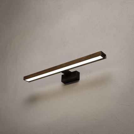 Brilagi - LED-spiegelverlichting 3-in-1 voor badkamer WOODY MIRROR LED/12W/230V IP44 zwart/eiken/walnoot