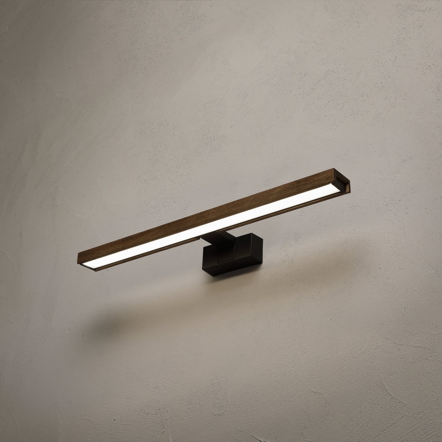 Brilagi - LED-spiegelverlichting 3-in-1 voor badkamer WOODY MIRROR LED/12W/230V IP44 zwart/eiken/walnoot