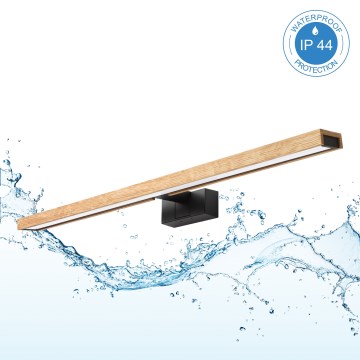 Brilagi - LED badkamerspiegelverlichting 3-in-1 WOODY MIRROR LED/15W/230V 80 cm IP44 zwart/eiken