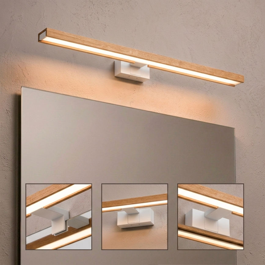 Brilagi - LED-badkamerverlichting voor spiegel 3-in-1 WOODY MIRROR LED/15W/230V 80 cm IP44 wit/eiken