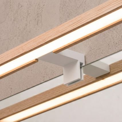 Brilagi - LED-badkamerverlichting voor spiegel 3-in-1 WOODY MIRROR LED/15W/230V 80 cm IP44 wit/eiken