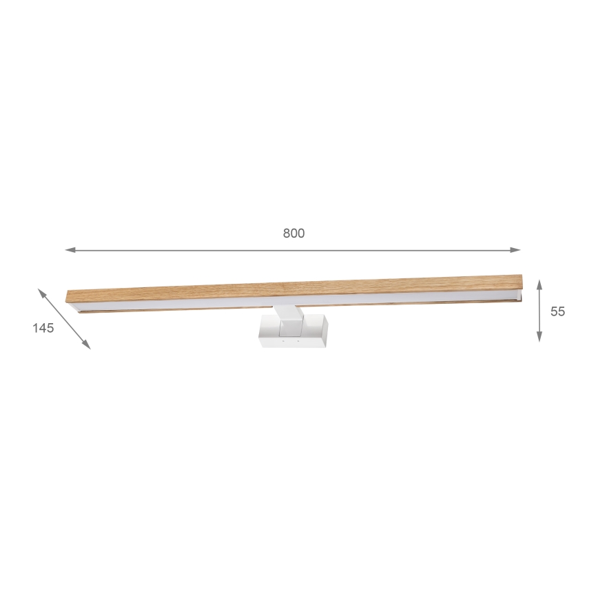 Brilagi - LED-badkamerverlichting voor spiegel 3-in-1 WOODY MIRROR LED/15W/230V 80 cm IP44 wit/eiken