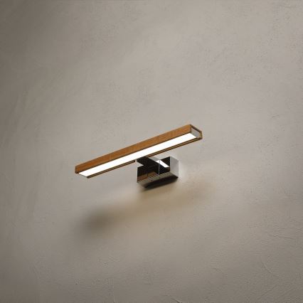 Brilagi - LED badkamerspiegelverlichting 3-in-1 WOODY MIRROR LED/8W/230V 40 cm IP44 glanzend chroom/eik