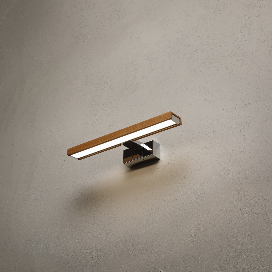 Brilagi - LED badkamerspiegelverlichting 3-in-1 WOODY MIRROR LED/8W/230V 40 cm IP44 glanzend chroom/eik