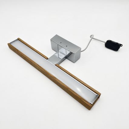 Brilagi - LED badkamerspiegelverlichting 3-in-1 WOODY MIRROR LED/8W/230V 40 cm IP44 glanzend chroom/eik