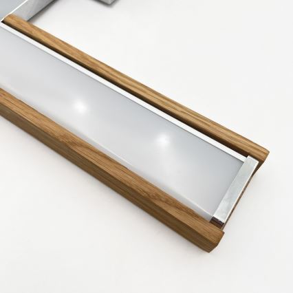 Brilagi - LED badkamerspiegelverlichting 3-in-1 WOODY MIRROR LED/8W/230V 40 cm IP44 glanzend chroom/eik