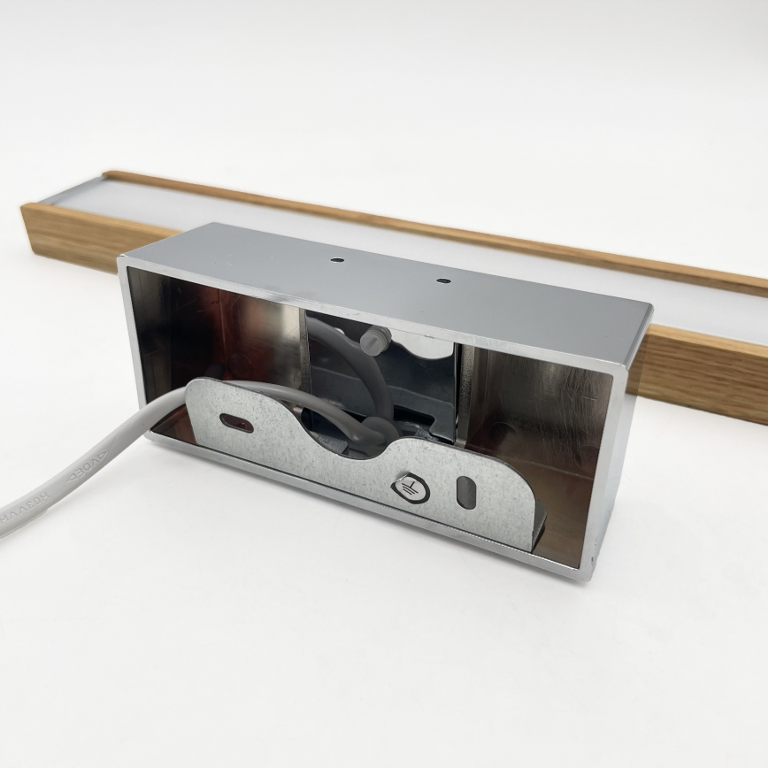 Brilagi - LED badkamerspiegelverlichting 3-in-1 WOODY MIRROR LED/8W/230V 40 cm IP44 glanzend chroom/eik