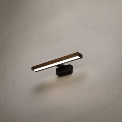 Brilagi - LED-badkamerspiegelverlichting 3-in-1 WOODY MIRROR LED/8W/230V 40 cm IP44 zwart/eiken-walnoot