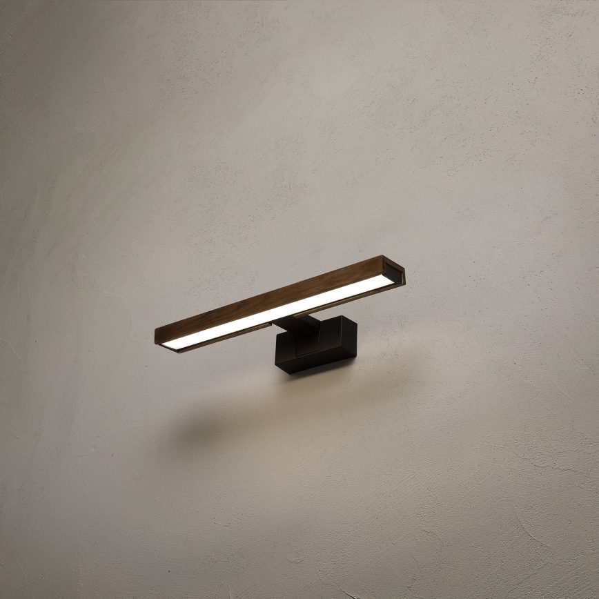 Brilagi - LED-badkamerspiegelverlichting 3-in-1 WOODY MIRROR LED/8W/230V 40 cm IP44 zwart/eiken-walnoot